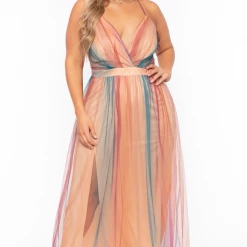 SYMPHONY Back In Stock Plus Size Avianna Maxi Glitter Dress - Blush