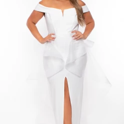 Symphony Party Shop Plus Size Clara Off The Shoulder Tulle Dress - White