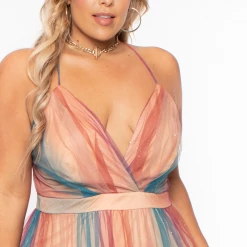SYMPHONY Back In Stock Plus Size Avianna Maxi Glitter Dress - Blush
