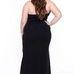Symphony Plus Size Samantha Ruffled Dress- Black Dresses 11 Symphony Plus Size Samantha Ruffled Dress- Black Dresses