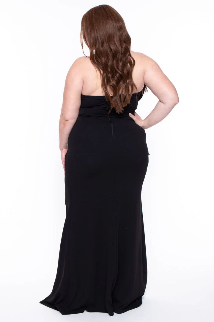 Symphony Plus Size Samantha Ruffled Dress- Black Dresses 7 Symphony Plus Size Samantha Ruffled Dress- Black Dresses