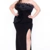 Symphony Plus Size Samantha Ruffled Dress- Black Dresses