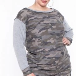 SYMPHONY Plus Size Maren Camo Lounge Set- Camo