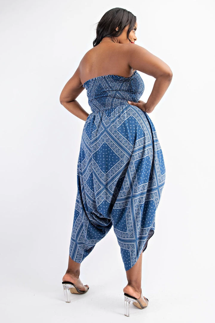 The Curve By Judani Plus Size Nia Smocked Tube Jumpsuit - Denim Party Jumpsuilts 4 The Curve By Judani Plus Size Nia Smocked Tube Jumpsuit - Denim Party Jumpsuilts