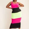 The Curve LA Plus Size Lucia Color Block Maxi Dress - Fuchsia New Arrivals