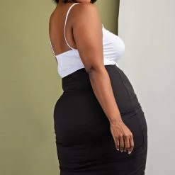 The Curve LA New Arrivals Plus Size Hailey Ruched Dress- Black