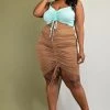 The Curve LA New Arrivals Plus Size Hailey Ruched Dress- Mint