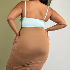 The Curve LA New Arrivals Plus Size Hailey Ruched Dress- Mint