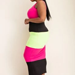 The Curve LA Plus Size Lucia Color Block Maxi Dress - Fuchsia New Arrivals