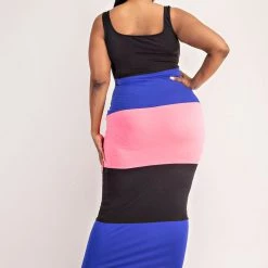The Curve LA Plus Size Lucia Color Block Maxi Dress - Royal Blue