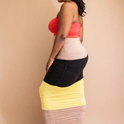 The Curve LA Plus Size Raeni Ruched Bodycon Dress - Coral