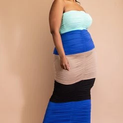 The Curve LA Plus Size Raeni Ruched Bodycon Dress - Royal Blue