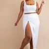 The Curve La New Arrivals Plus Size Kristin Matching Skirt Set - White