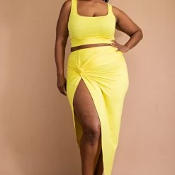 The Curve La Plus Size Kristin Matching Skirt Set - Yellow
