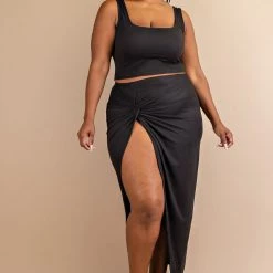 The Curve La Plus Size Kristin Matching Skirt Set - Black New Arrivals