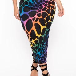 The Curve LA Plus Size Sophie Rainbow Tank & Skirt Set - Black Matching Sets