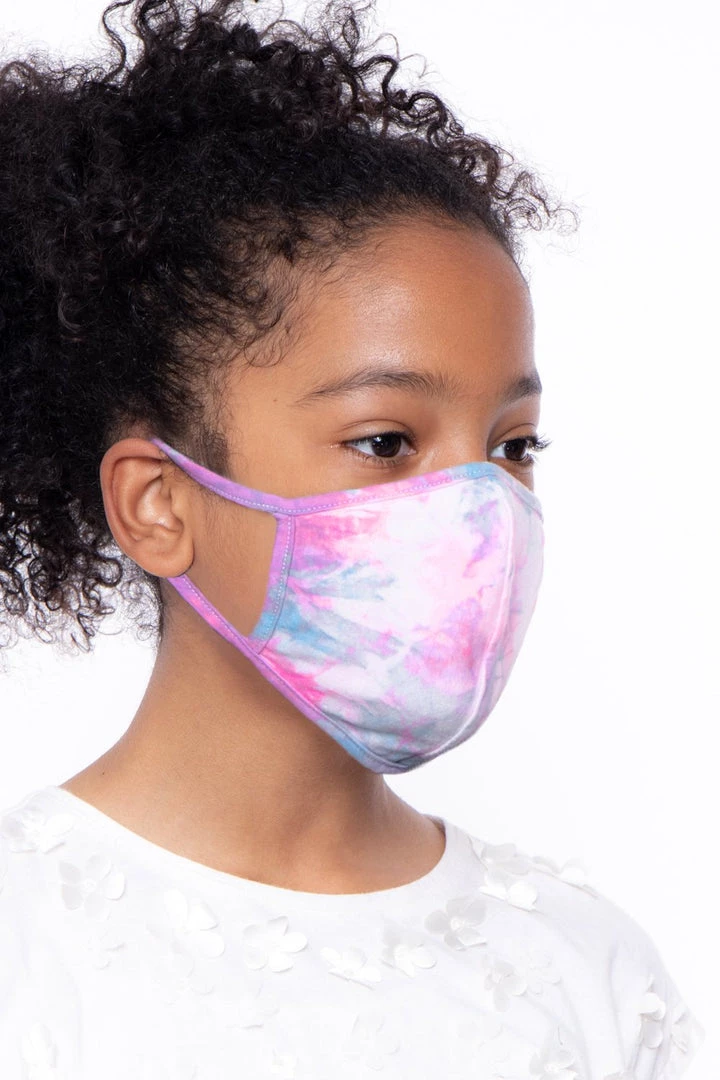 Curvy Sense Face Masks Kids Washable Hand Tie-Dyed Face Mask - Pink 4 Curvy Sense Face Masks Kids Washable Hand Tie-Dyed Face Mask - Pink