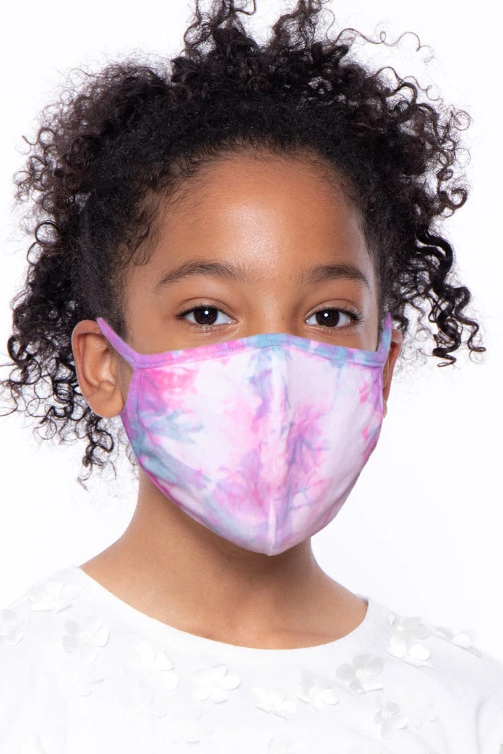 Curvy Sense Face Masks Kids Washable Hand Tie-Dyed Face Mask - Pink 3 Curvy Sense Face Masks Kids Washable Hand Tie-Dyed Face Mask - Pink