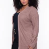 Ultimate Offprice Sale Plus Size Lace-Up Front Knit Cardigan - Quail