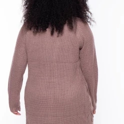 Ultimate Offprice Sale Plus Size Lace-Up Front Knit Cardigan - Quail