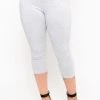 Uni Active Mopas Plus Size High Waist Capri Leggings - Heather Grey Bottoms