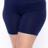 Uni Active Mopas Plus Size High Waist Bicycle Shorts - Navy Bottoms