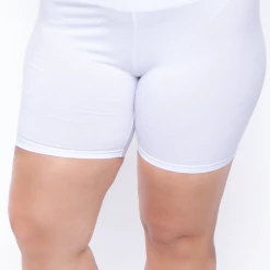 Uni Active Mopas Plus Size High Waist Bicycle Shorts - White