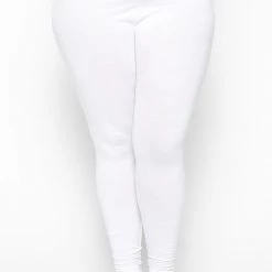 Uni Active Mopas Plus Size Stretch-Knit Leggings - White