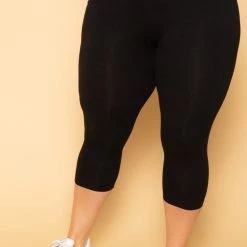 Uni Active Mopas Plus Size High Waist Capri Leggings - Black Bottoms 8 Uni Active Mopas Plus Size High Waist Capri Leggings - Black Bottoms