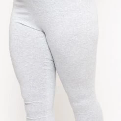 Uni Active Mopas Plus Size High Waist Capri Leggings - Heather Grey Bottoms