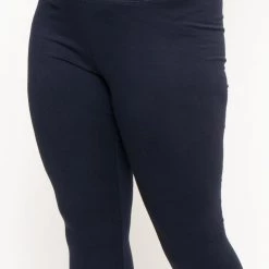 Uni Active Mopas Bottoms Plus Size High Waist Capri Leggings - Navy