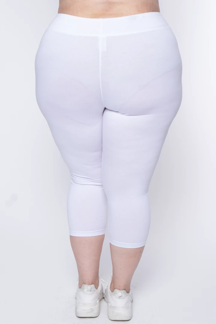Uni Active Mopas Plus Size High Waist Capri Leggings - White 6 Uni Active Mopas Plus Size High Waist Capri Leggings - White