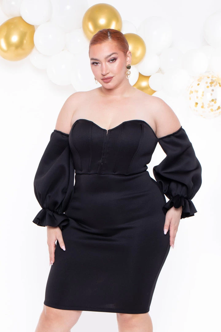 Va Va Voom Plus Size Elara Dress - Black 4 Va Va Voom Plus Size Elara Dress - Black