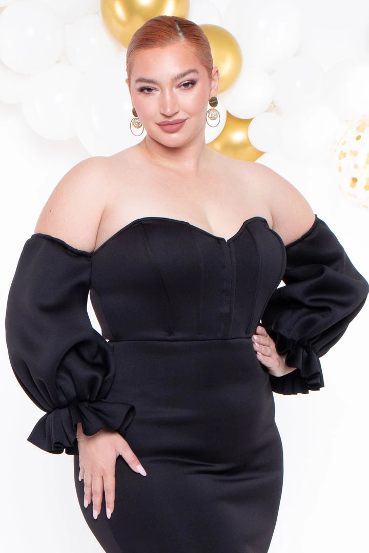 Va Va Voom Plus Size Elara Dress - Black 5 Va Va Voom Plus Size Elara Dress - Black