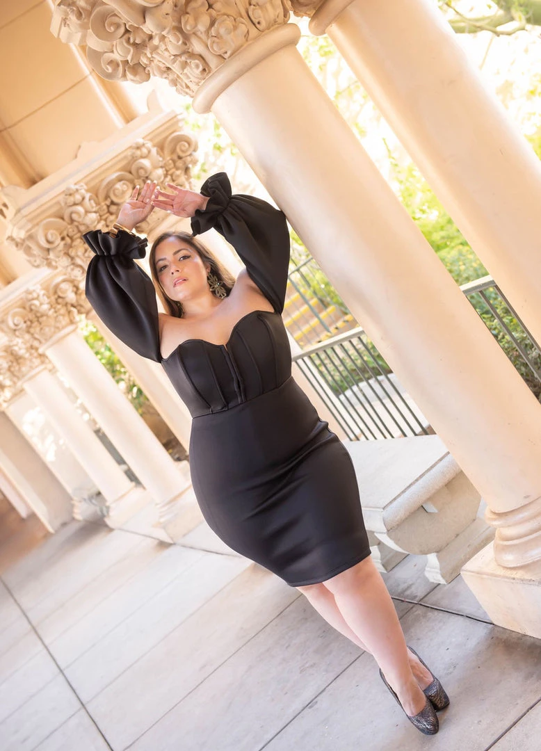 Va Va Voom Plus Size Elara Dress - Black 9 Va Va Voom Plus Size Elara Dress - Black