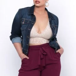 Wax Jean Plus Size Stretch Denim Jacket - Dark Wash Jeans