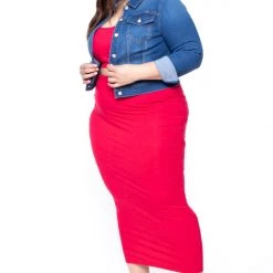 Wax Jean Plus Size Stretch Denim Jacket - Medium Wash Jeans