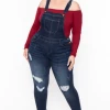Wax Jean New Arrivals Plus Size Kai Denim Overalls - Dark Wash 2 Wax Jean New Arrivals Plus Size Kai Denim Overalls - Dark Wash