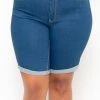 Wax Jean Plus Size Bermuda Jean Shorts - Medium Wash
