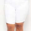 Wax Jean Back In Stock Plus Size Bermuda Jean Shorts - White