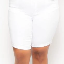 Wax Jean Back In Stock Plus Size Bermuda Jean Shorts - White