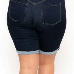 Wax Jean Plus Size Bermuda Jean Shorts - Dark Wash