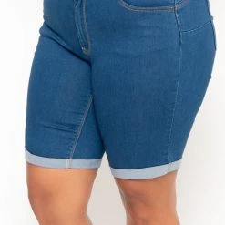 Wax Jean Plus Size Bermuda Jean Shorts - Medium Wash