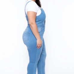 Wax Jean Jeans Plus Size Denim Cropped Flare Overalls - Light Wash 7 Wax Jean Jeans Plus Size Denim Cropped Flare Overalls - Light Wash