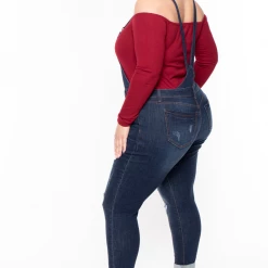 Wax Jean New Arrivals Plus Size Kai Denim Overalls - Dark Wash 13 Wax Jean New Arrivals Plus Size Kai Denim Overalls - Dark Wash