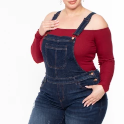 Wax Jean New Arrivals Plus Size Kai Denim Overalls - Dark Wash 10 Wax Jean New Arrivals Plus Size Kai Denim Overalls - Dark Wash