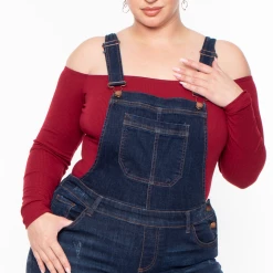 Wax Jean New Arrivals Plus Size Kai Denim Overalls - Dark Wash