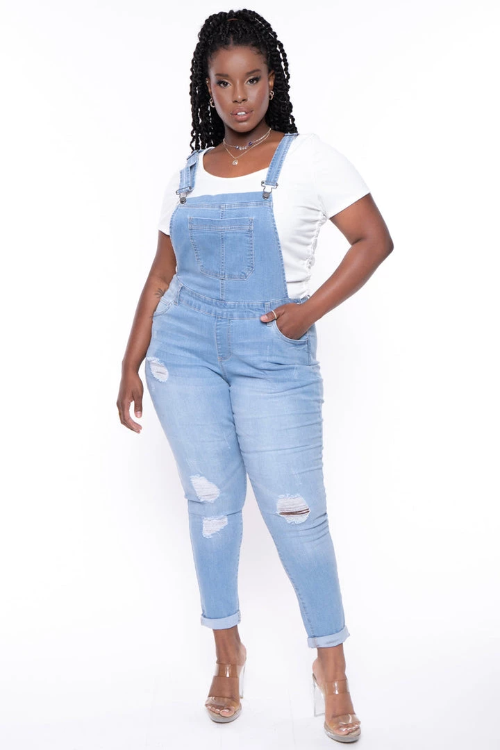 Wax Jean New Arrivals Plus Size Kai Denim Overalls - Light Wash 4 Wax Jean New Arrivals Plus Size Kai Denim Overalls - Light Wash