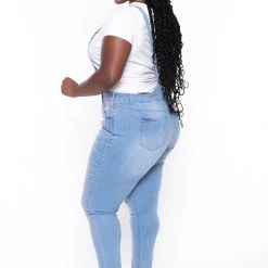 Wax Jean New Arrivals Plus Size Kai Denim Overalls - Light Wash 16 Wax Jean New Arrivals Plus Size Kai Denim Overalls - Light Wash