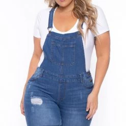 Wax Jean Plus Size Kai Denim Overalls - Medium Wash